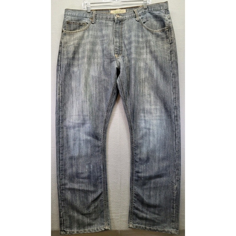 Wrangler Jeans Co Relaxed Straight Denim Jeans White Wash Mens Size 40x30